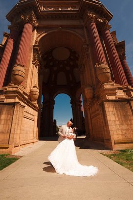 couple under an arch